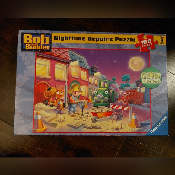 Ravensburger Bob the Builder Nighttime Repairs Puzzle - Glow in the Dark - Picture 1 of 4
